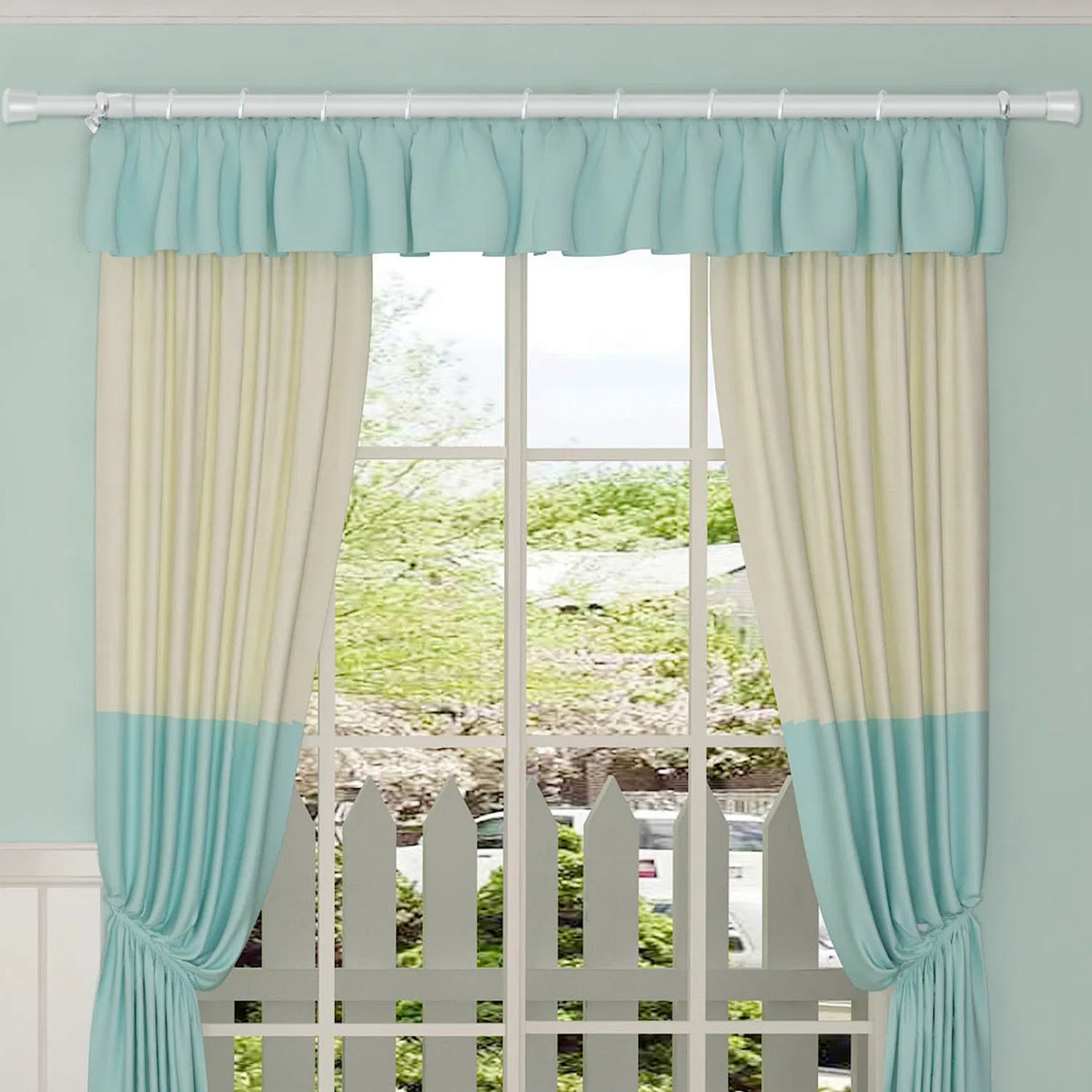 Heavy Duty Tension Curtain Rod, Non-slip Carbon Steel Spring Loaded