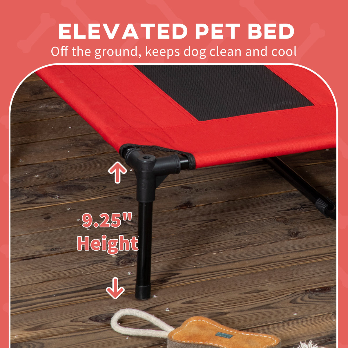 48" X 36" Elevated Portable Dog Cot Cooling Pet Bed With UV Protection