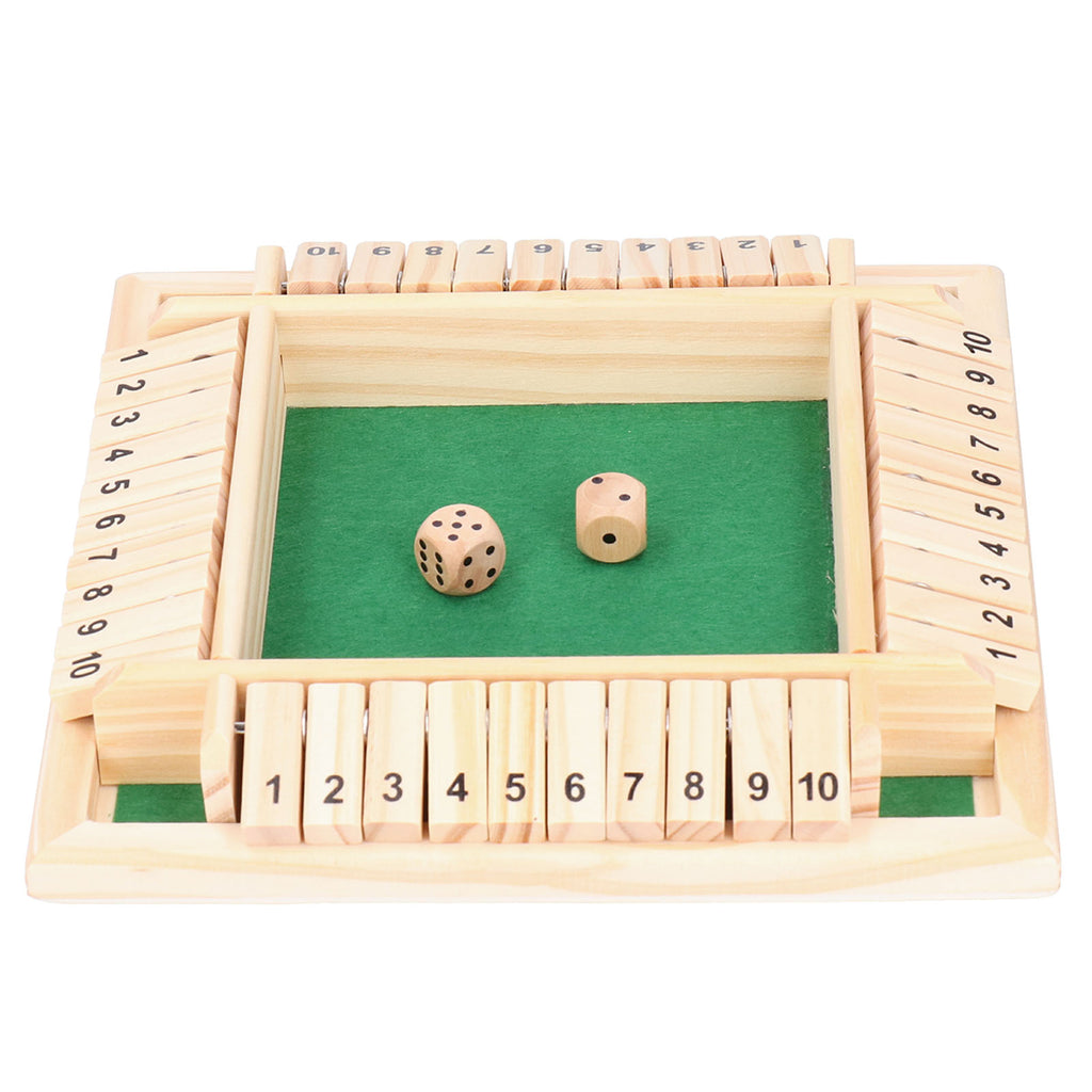 Wooden Number Board Dices Game Set Toy For 4 People KTV Pub Bar Party