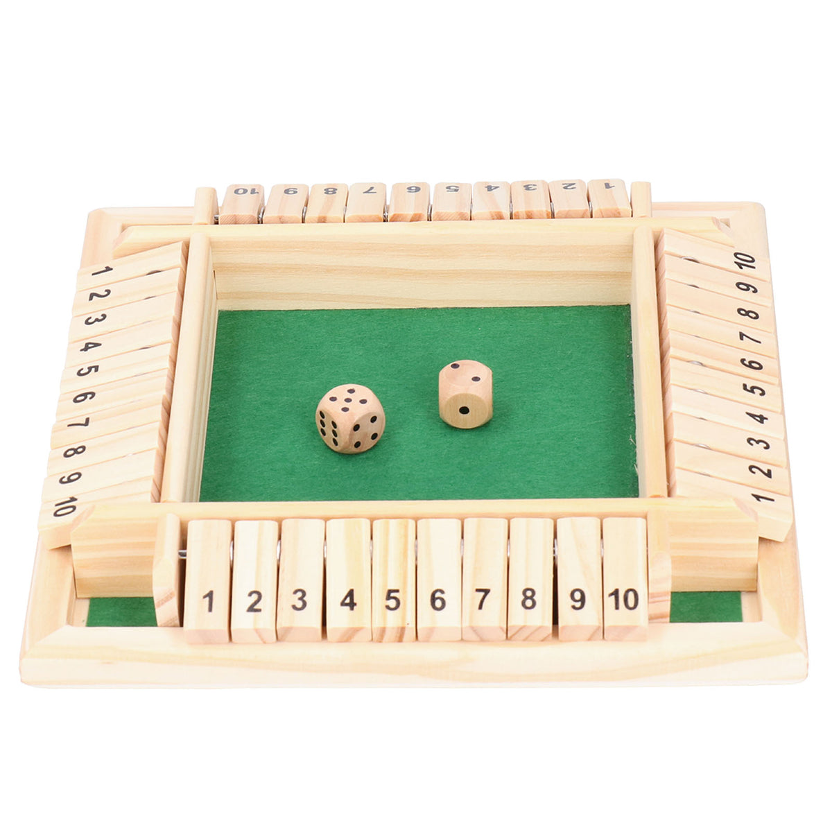 Wooden Number Board Dices Game Set Toy For 4 People KTV Pub Bar Party