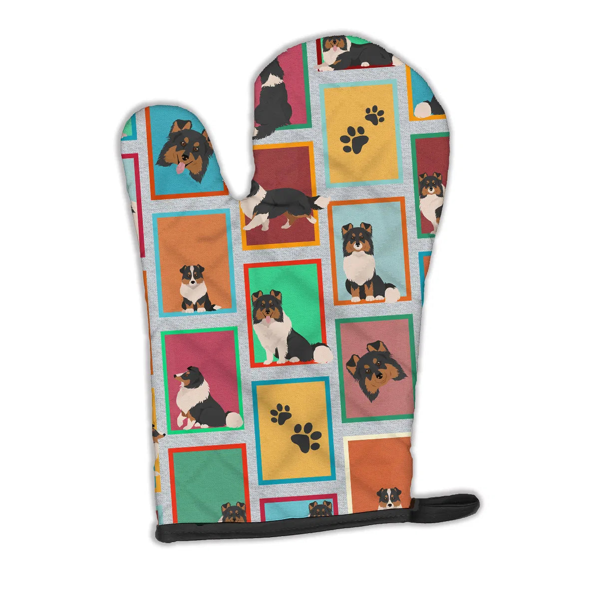 Lots Of Tricolor Sheltie Oven Mitt Heat Resistant Thick Oven Mitt