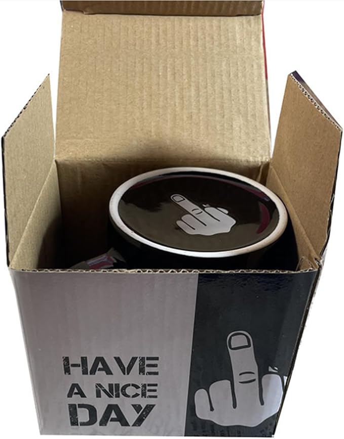Middle Finger Coffee Cup With 3D Funny Middle Finger Inside Up Yours