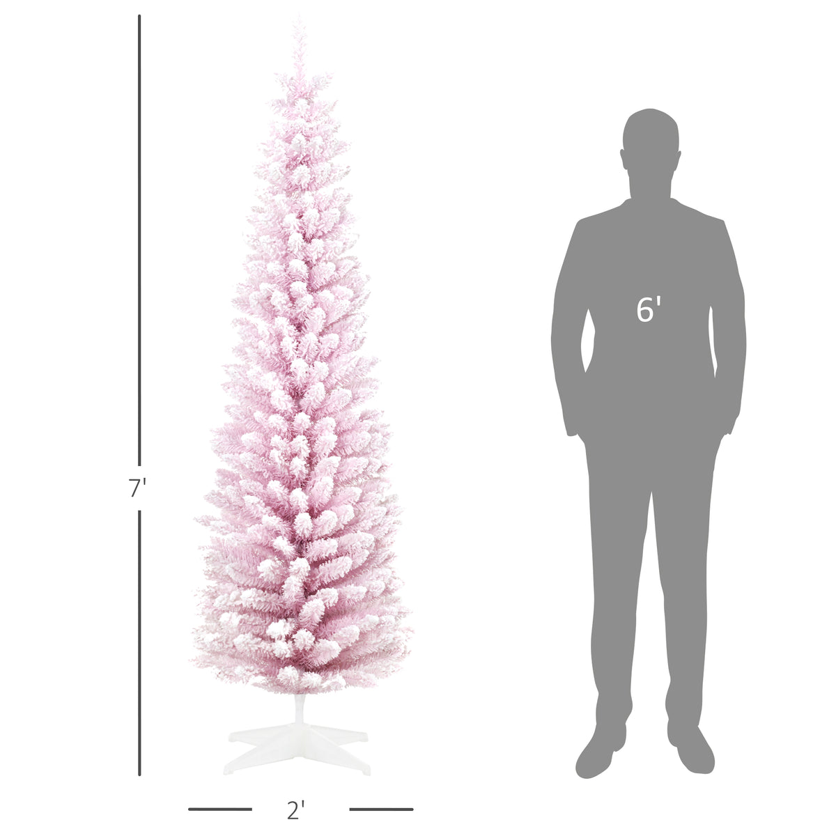 7 Decorated Christmas Tree Snow Flocked Artificial Christmas Tree