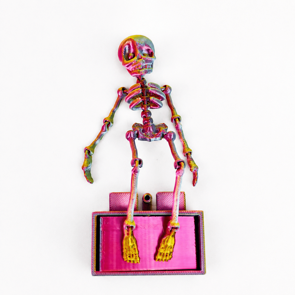 3D Printed Dancing Skeleton Aquarium Ornament With Suction Cups & Air