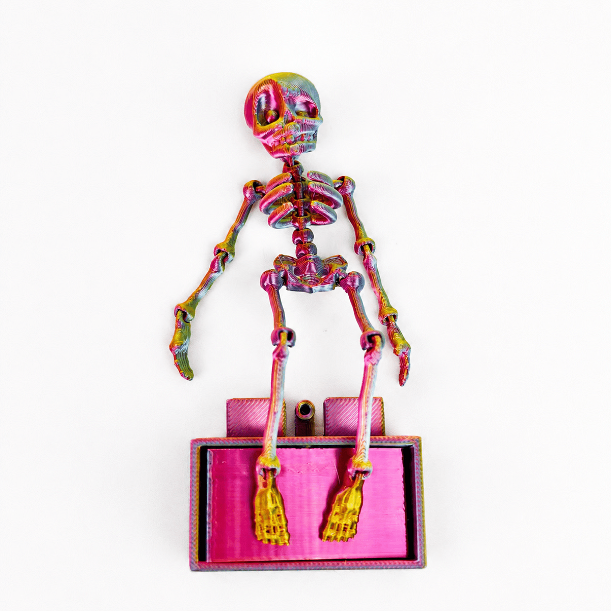 3D Printed Dancing Skeleton Aquarium Ornament With Suction Cups & Air