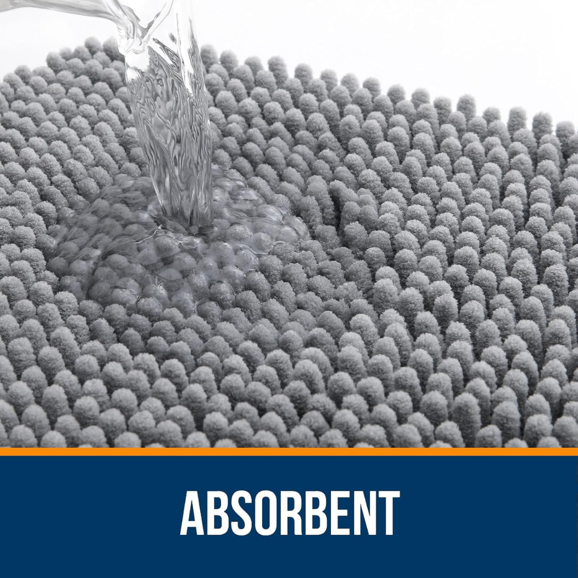 Bathroom Rugs Extra Soft Absorbent Chenille Bath Rugs Rubber Backing