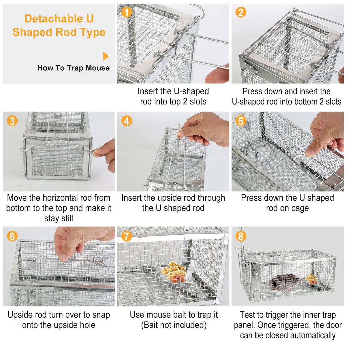 Rat Trap Cage Humane Live Rodent Trap Cage Galvanized Iron Mice Mouse