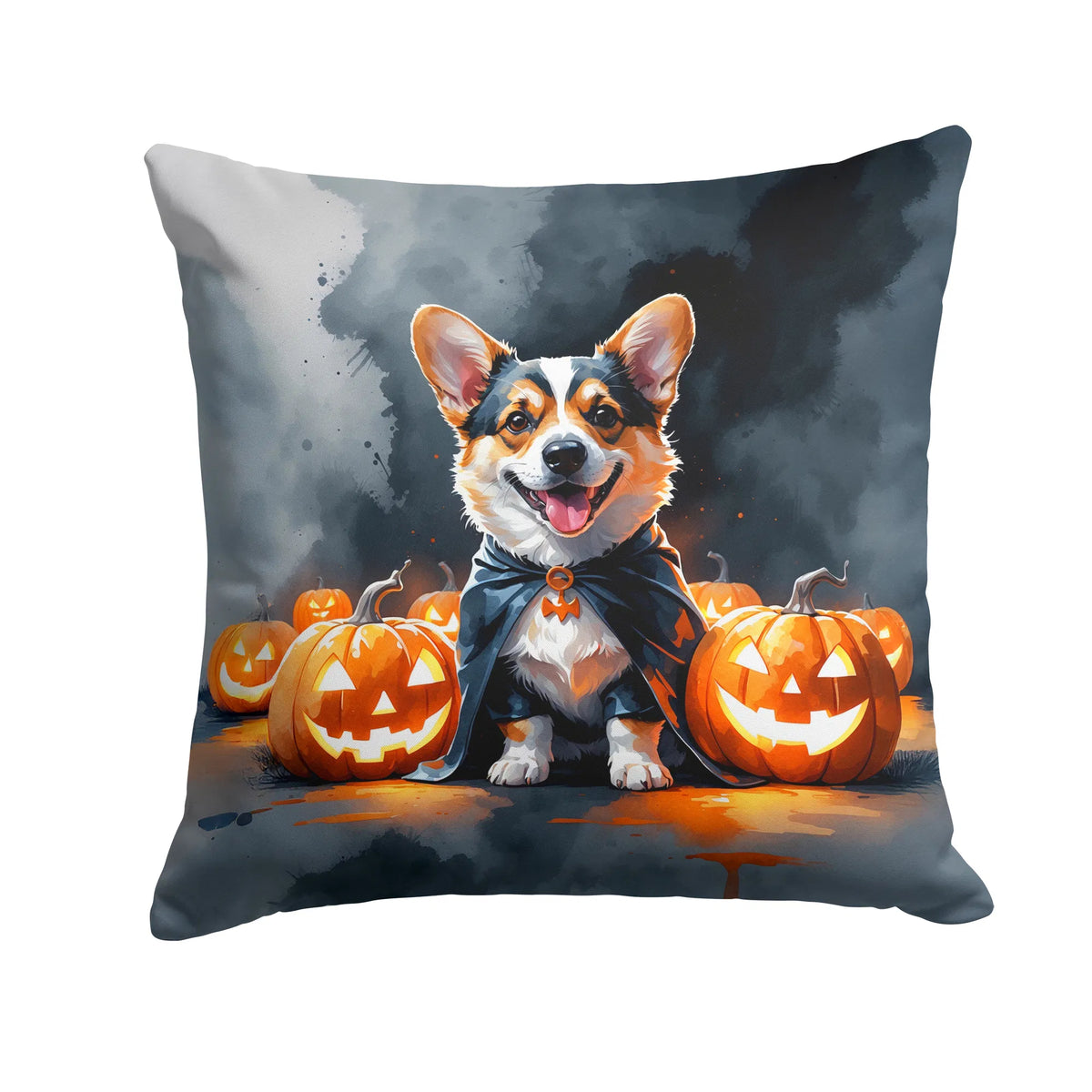 Corgi Puppy Halloween Throw Pillow Machine Washable, Indoor Outdoor