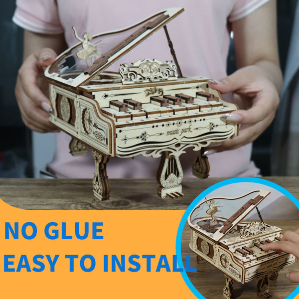 Music PARK 3d Wooden Puzzle Piano Music Box Can Be Played Handmade