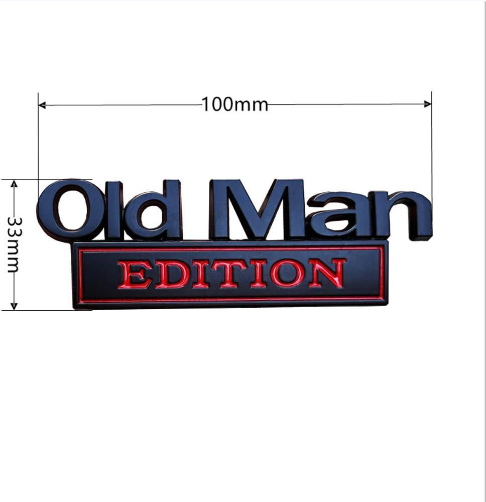 2PCS Old Man Edition 3D Metal Emblem Badge Waterproof & Rustproof