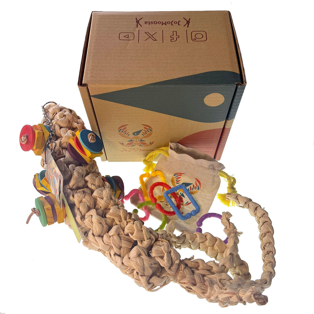 Parakeet Toys, Adventure Series Kraken Corn Husk Handmade Parrot Toy