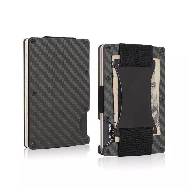 100% Carbon Fiber Minimalist Metal Carbon Fiber Wallet, Card Bag