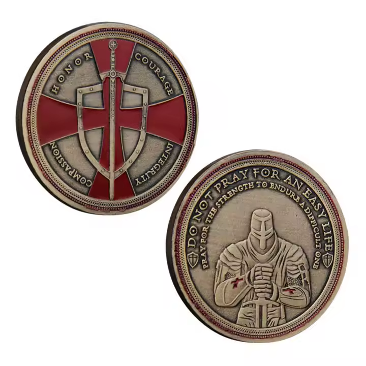 Cross Shield Knight Coin Medal, American Metalcraft Coin