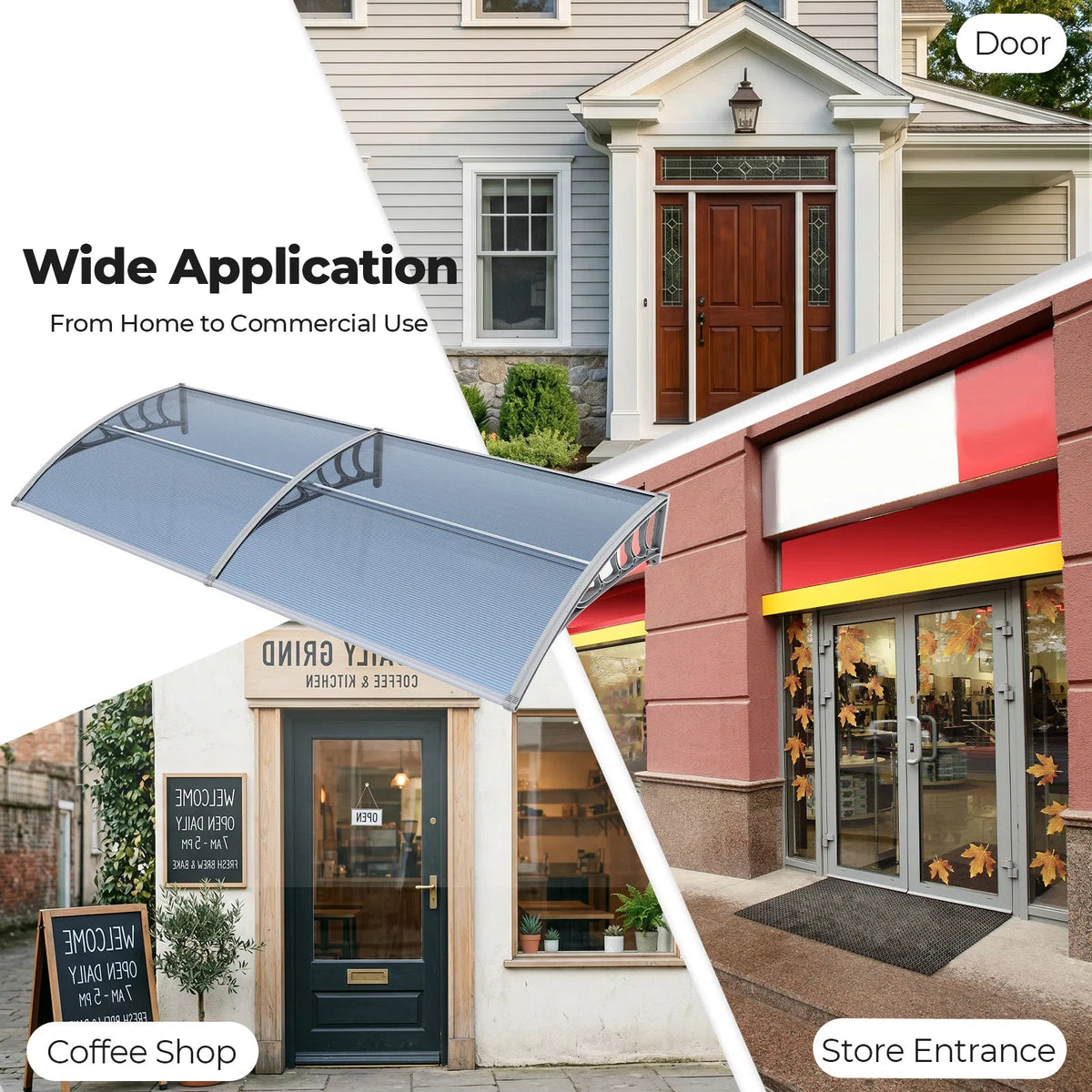 Awning For Door Entrance Window, 38x40 Inch Window Canopy Exterior, UV