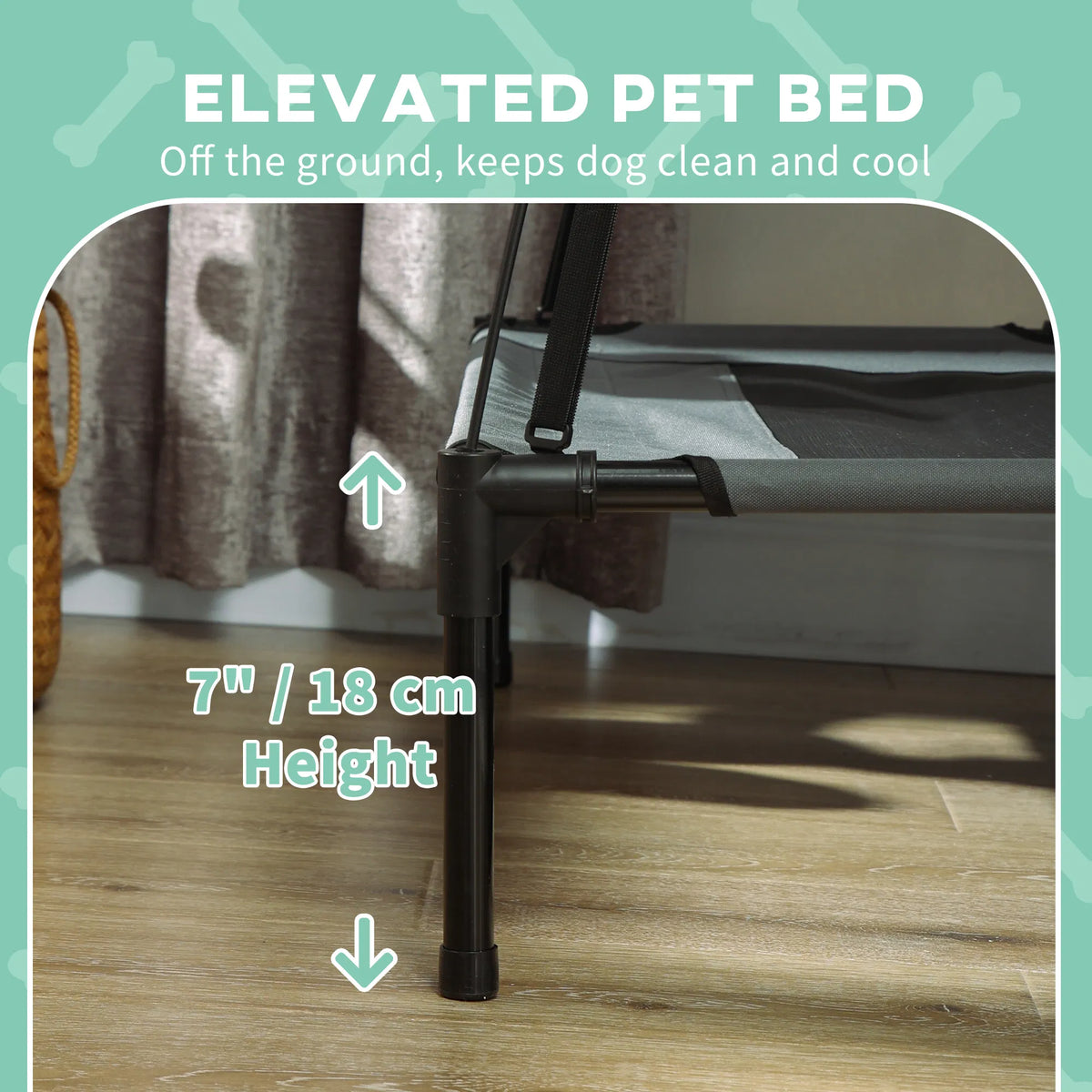 Large Elevated Dog Bed 6.2" L X 29.9" W 36.2" H Foldable Outdoor Cat