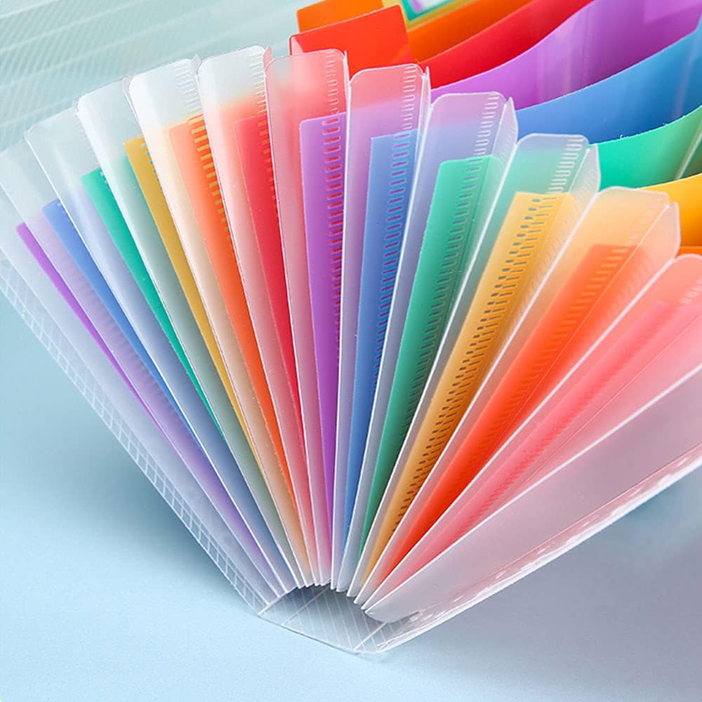 Large Capacity Accordion File Organizer 13 Pockets A4 Rainbow Expanding