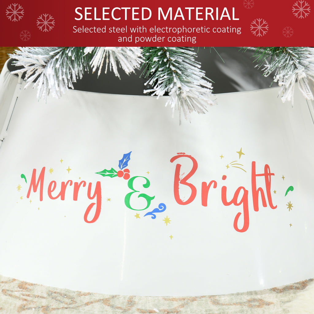 Steel Christmas Tree Collar, 26 in, Merry & Bright