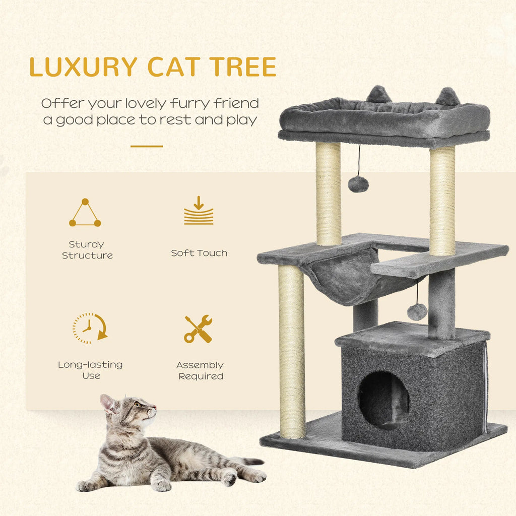 39.25'' Cat Tree Tower Multi-level Kitten House With Scratching Post