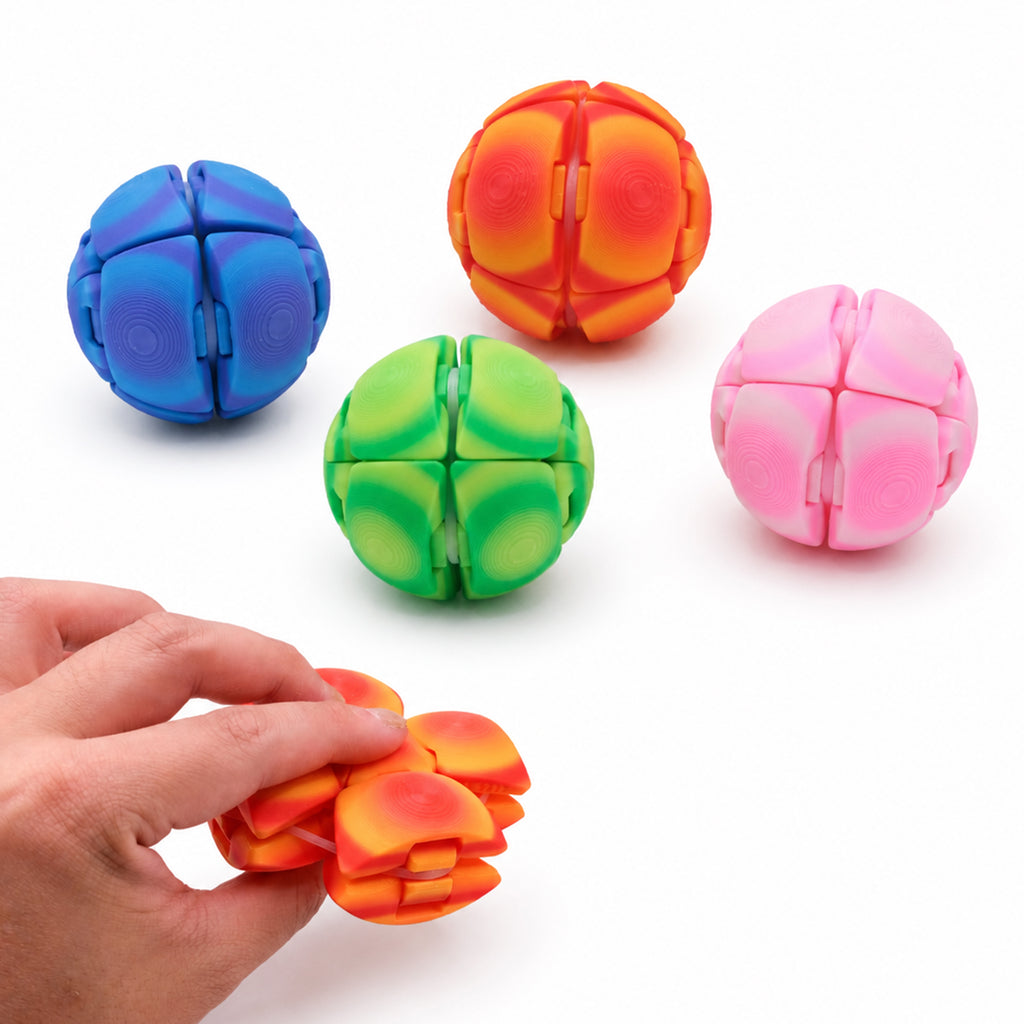 4PCS Large Stress Relief Squeeze Ball Sensory Fidget Toy, 3D Printed