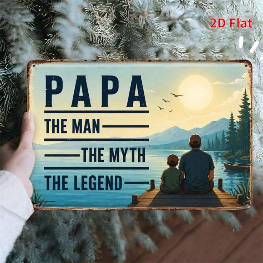 Papa The Man The Myth The Legend Sign, Lake View Bronze 2D Father's Day