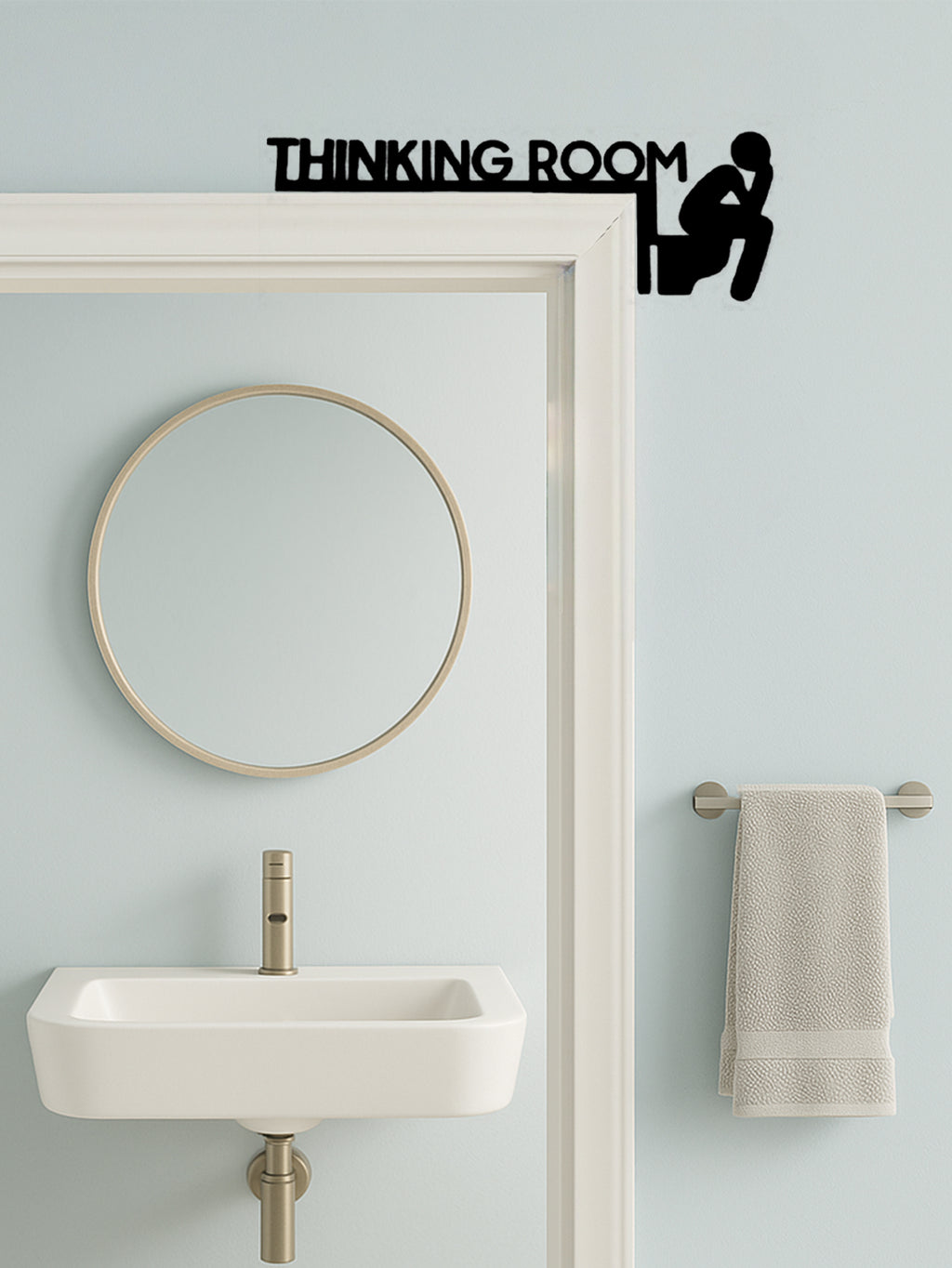 1pc Modern Metal Toilet Door Sign,room Wall Sculpture, Home Decor