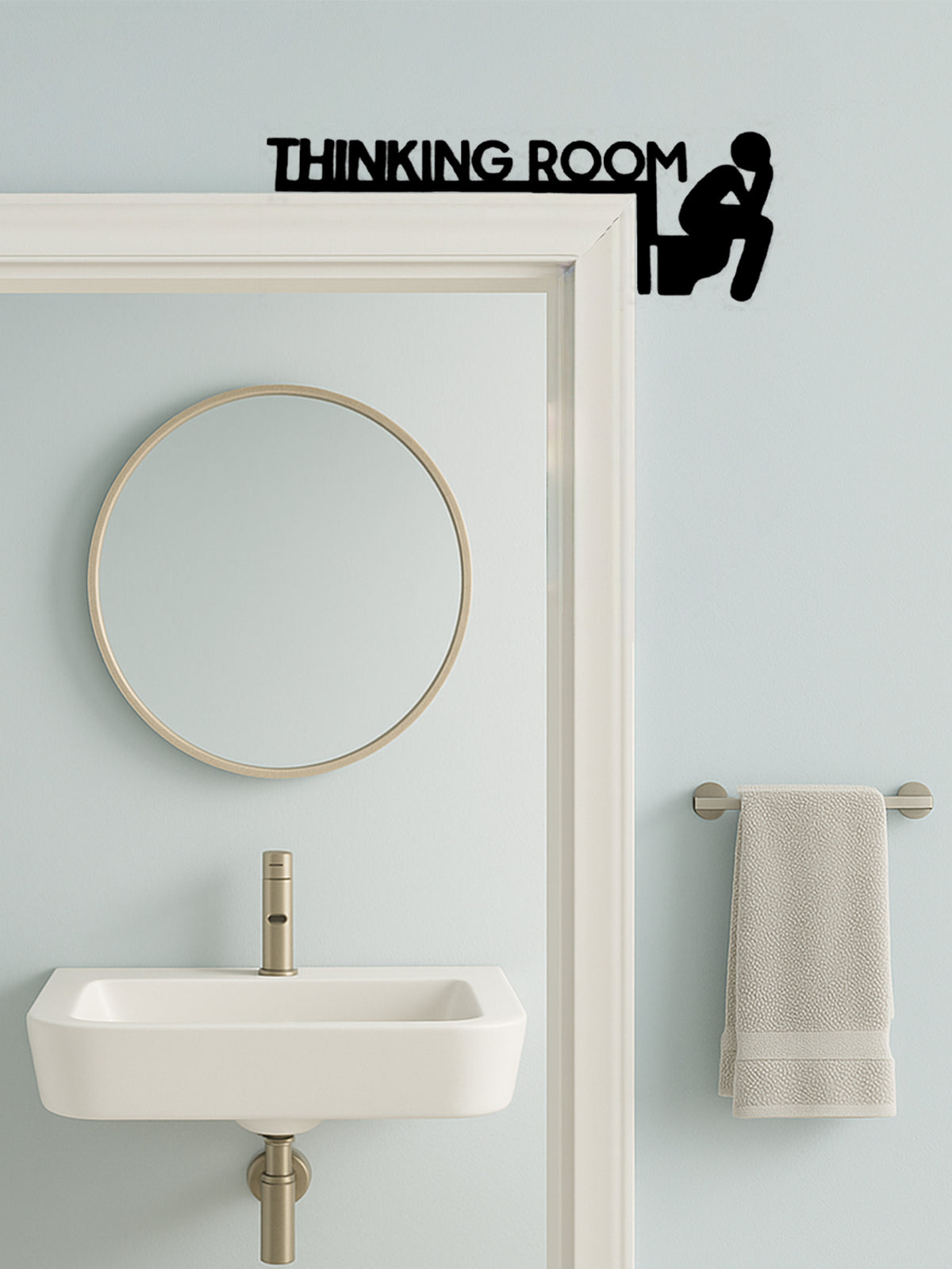 1pc Modern Metal Toilet Door Sign,room Wall Sculpture, Home Decor