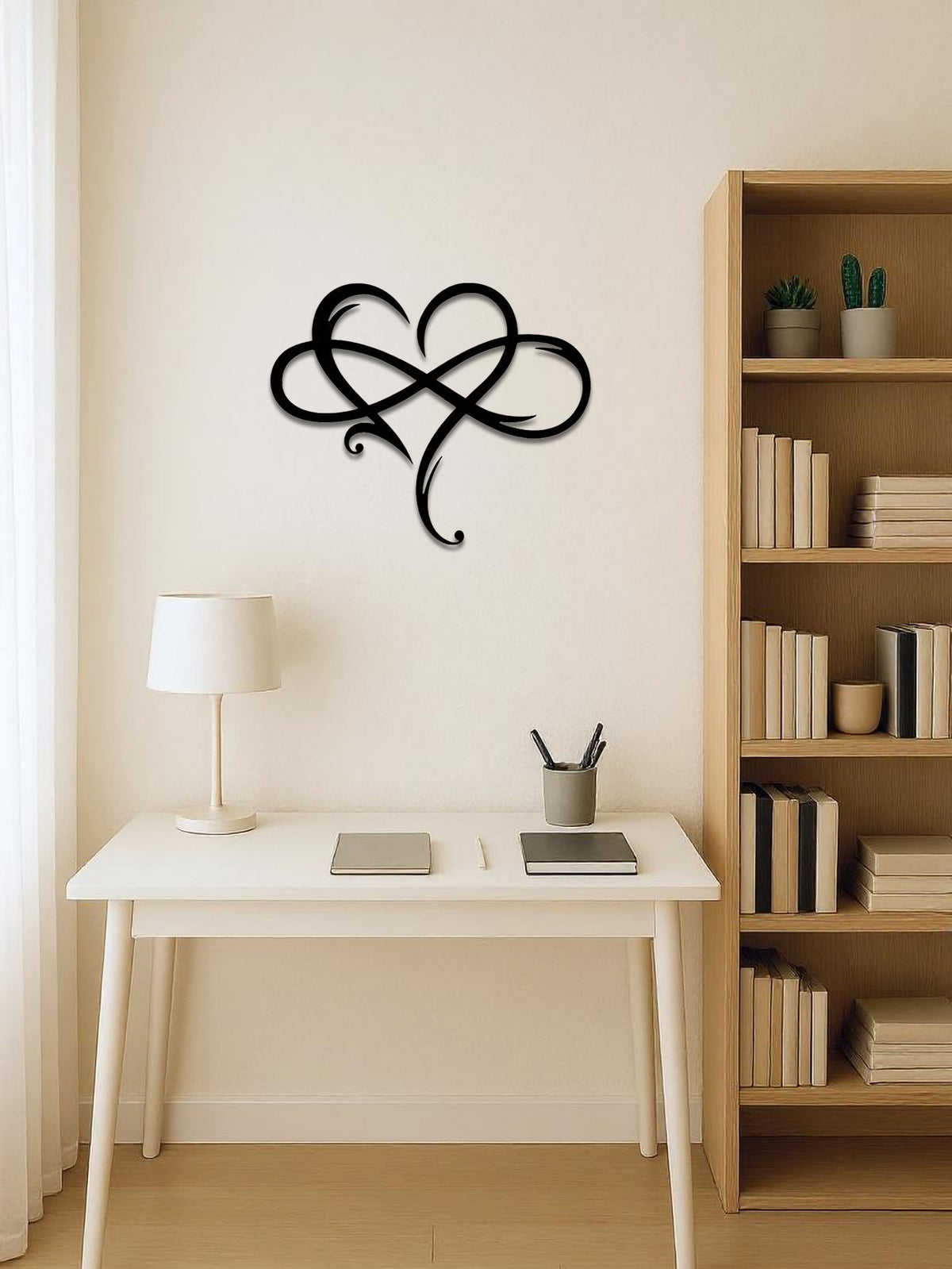 1pc Infinity Heart Metal Wall Decor Black,heart Love Sign Plaque