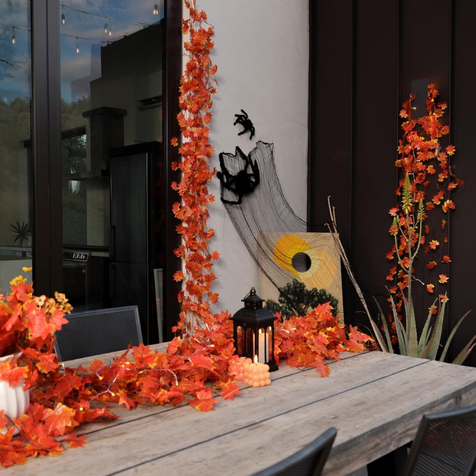 5 Pack Artificial Fall Leaf Garland, Autumn Maple Vine
