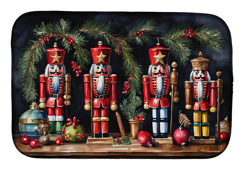 Christmas Nutcrackers Dish Drying Mat Absorbent Dish Drying Mat Pad