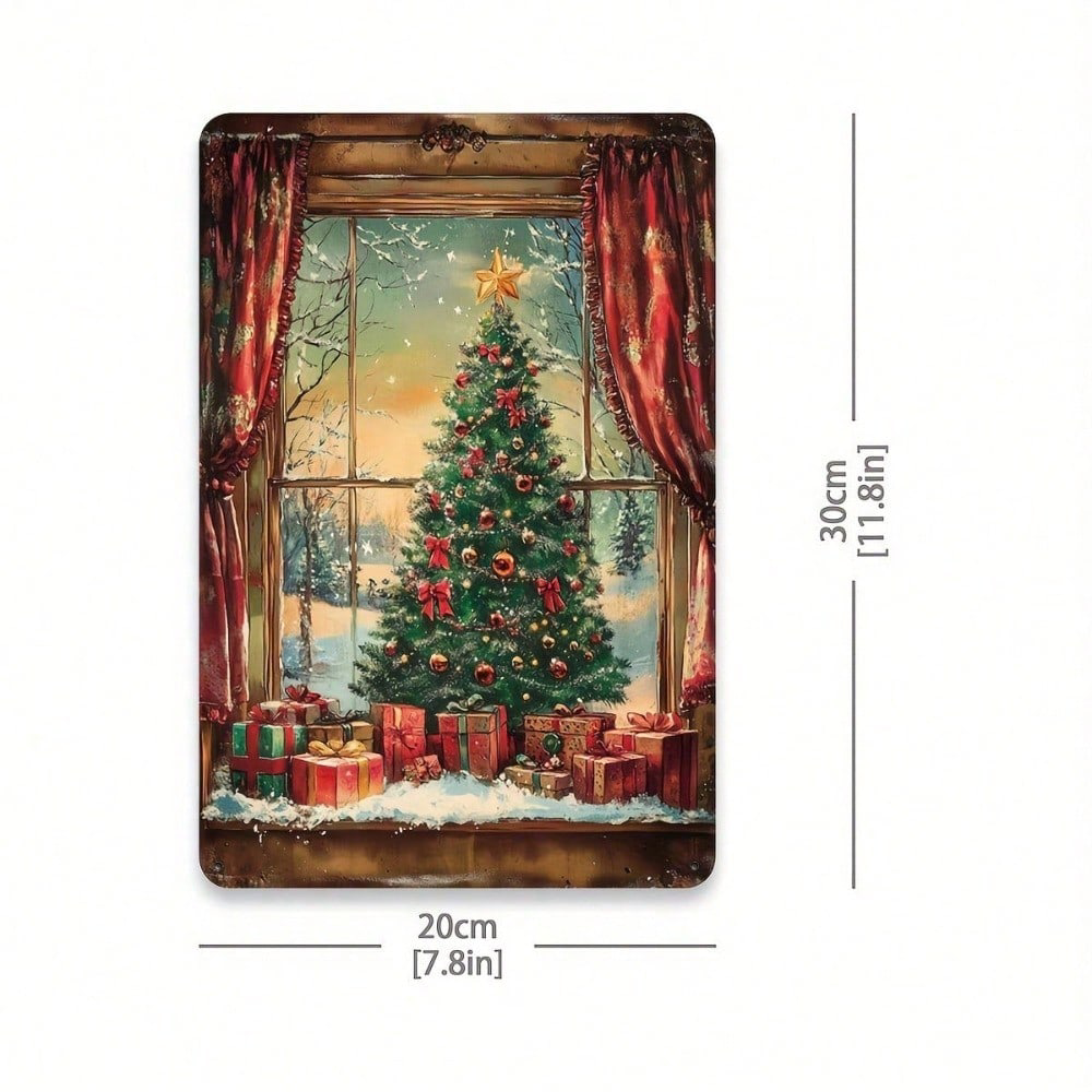 Vintage Christmas Metal Wall Art, Wrought Iron Pre-drilled Holiday