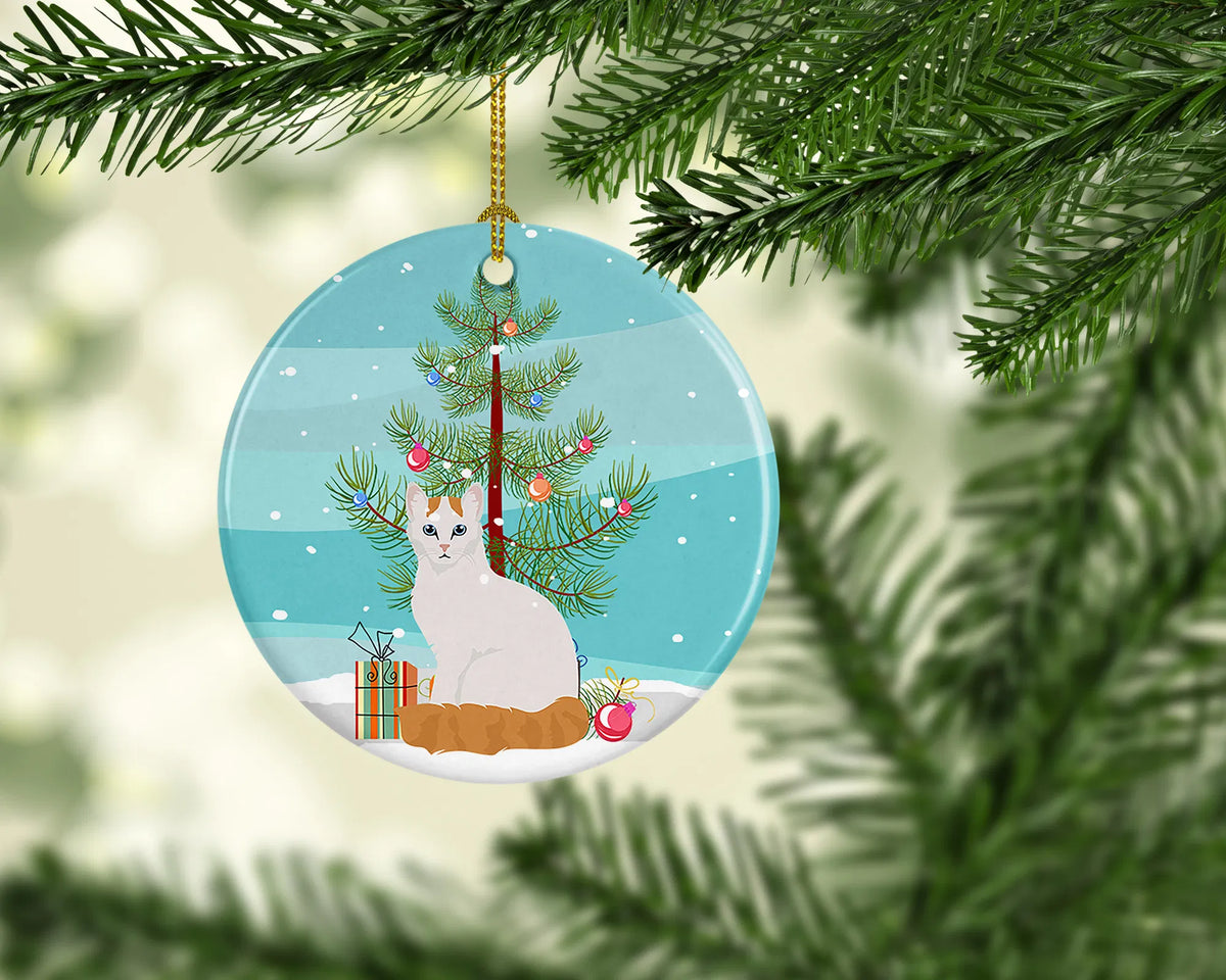 Turkish Van Cat Christmas Ceramic Ornament Christmas Tree Hanging