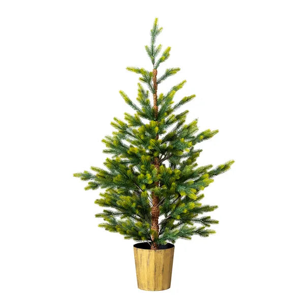 2 Pack 4 FT Dual Tone Artificial Christmas Tree With Pot Stand, Potted