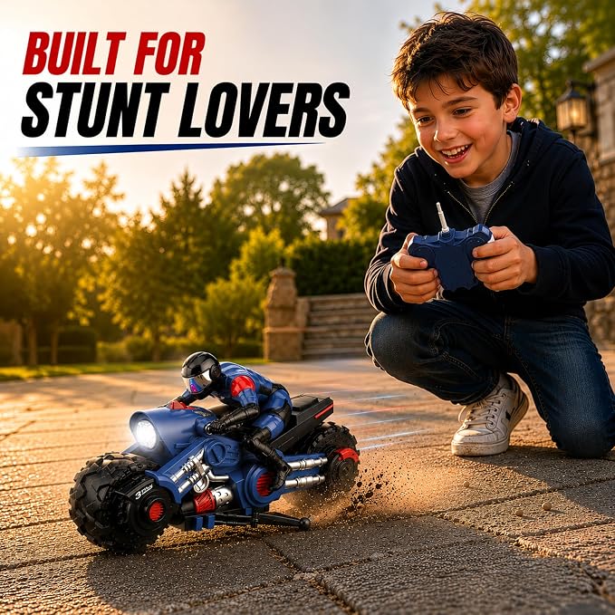 Scale RC Stunt Drift Motorcycle With 2.4GHz Remote Control, Spinning