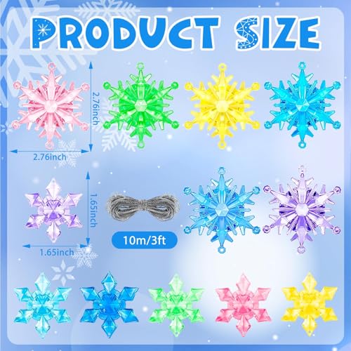 60PcsChristmas Winter Snowflake Ornaments Winter Snowflakehanging