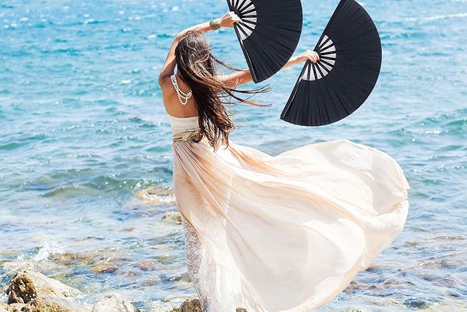 1PCS Largfolding Silk Hand Fan Hand Folding Fans Chinese Tai Chi