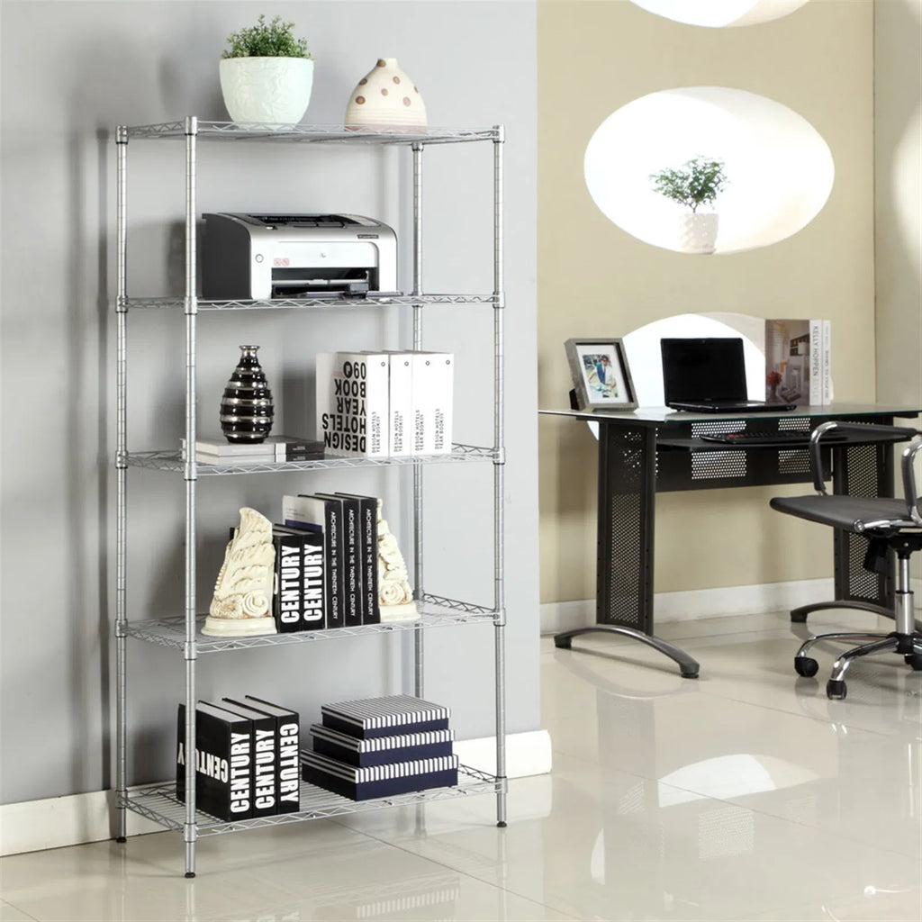 5-Shelf Adjustable; Heavy Duty Storage Shelving Unit ; Steel Organizer
