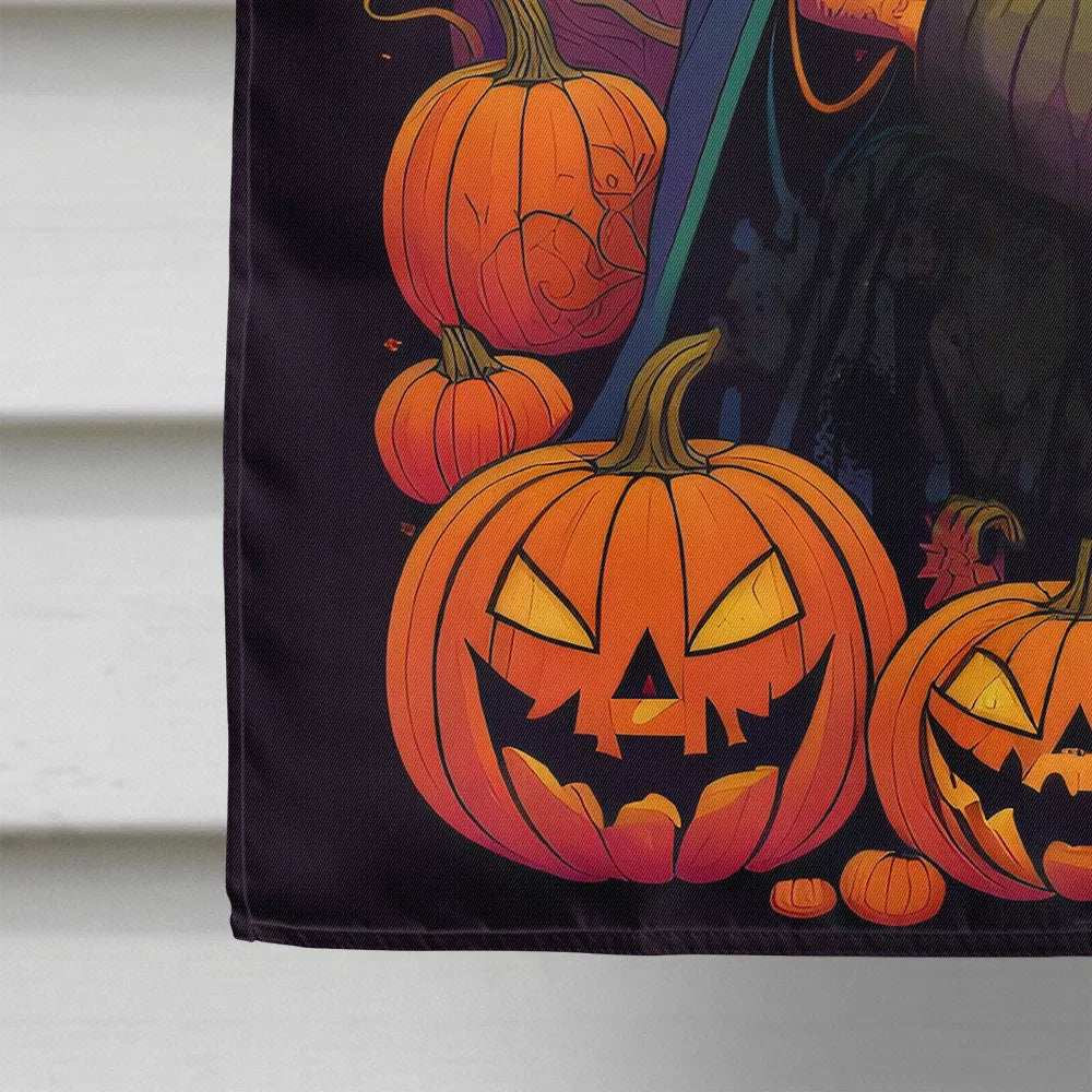 Bloodhound Witchy Halloween House Flag Large Porch Sleeve Pole