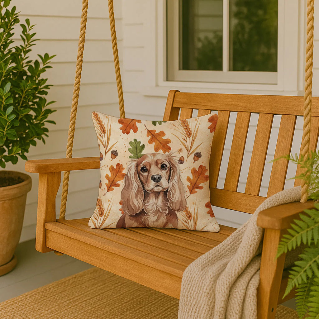 Ruby Cavalier Spaniel Heirloom Fall Throw Pillow Decorative Indoor