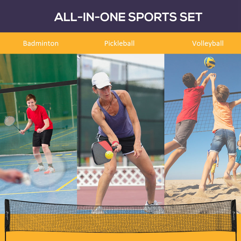 All-in-1 Badminton Set, Height Adjustable For Pickleball, Volleyball