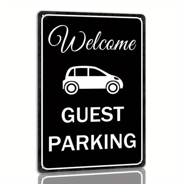 Vintage Welcome Coach Bus Metal Tin Sign Black & White Garage Shop