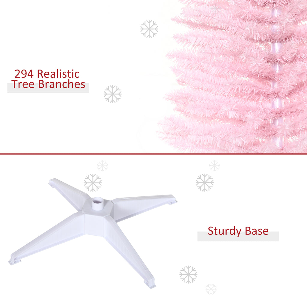 5' Artificial Pencil Christmas Tree, Slim Xmas Tree With 294 Realistic
