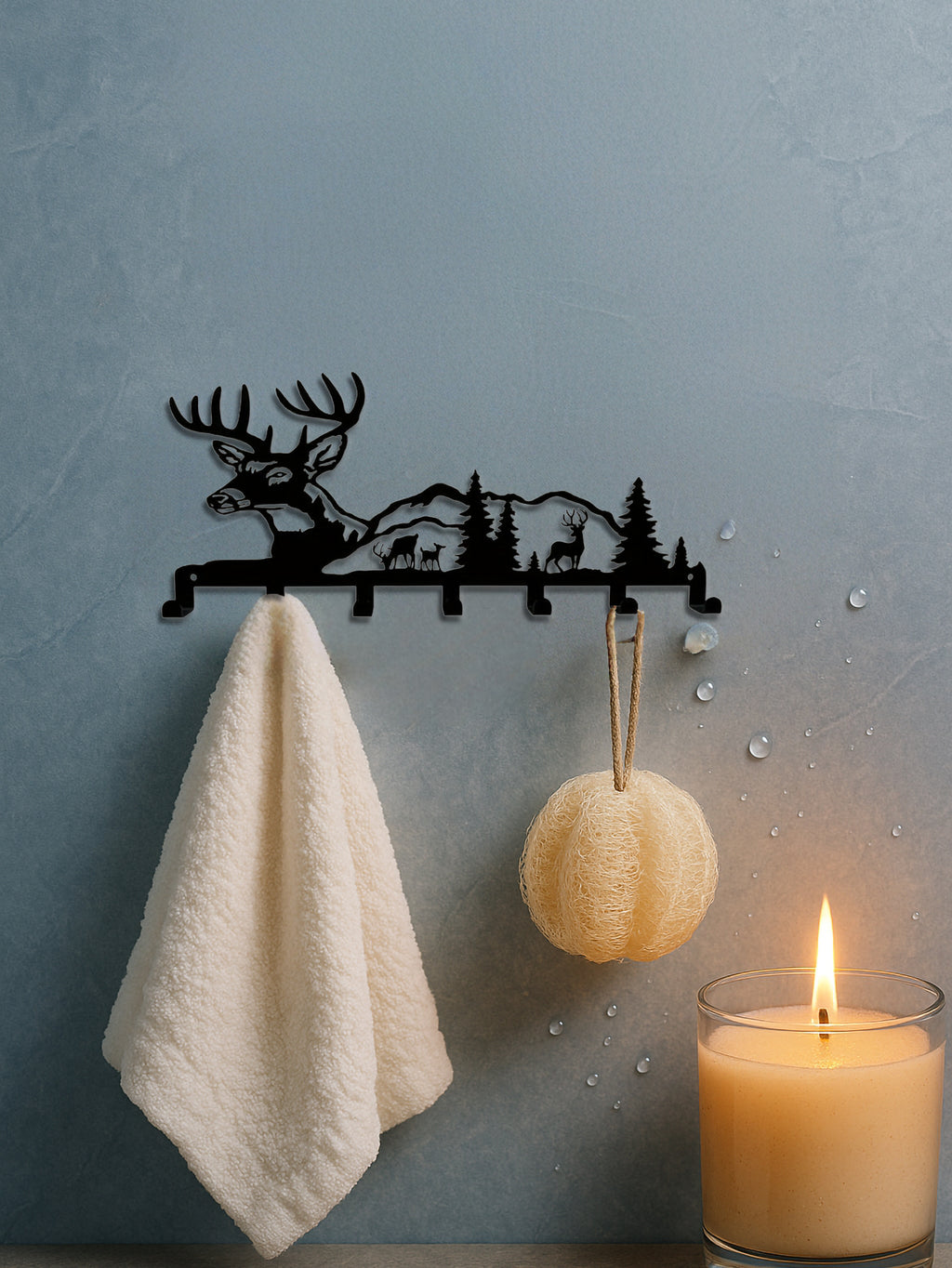 Deer And Forest Metal Key Hook - Nature-themed Wall Organizer