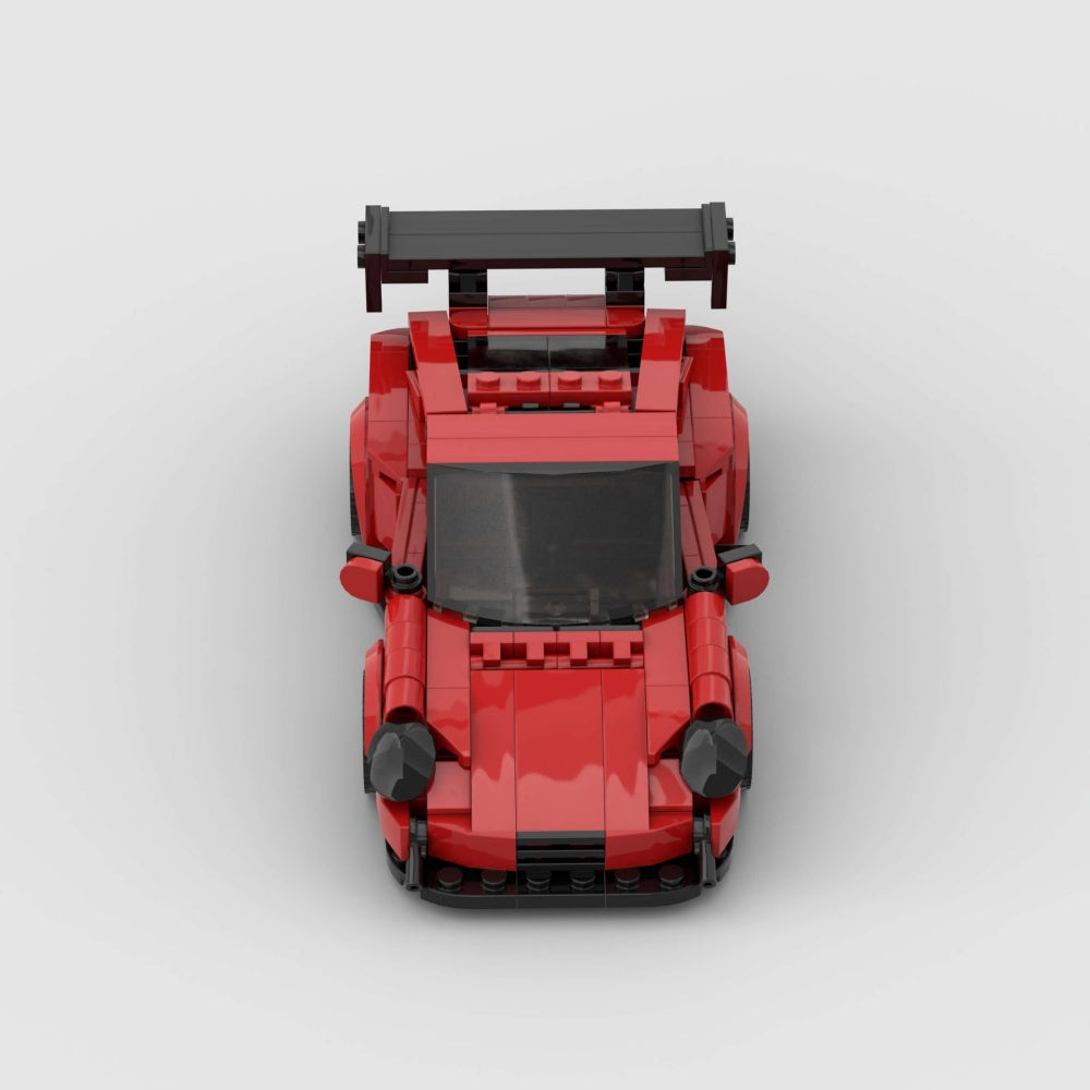 374PCS Red Sports Car MOC Building Blocks Porsche 911GT3 RS