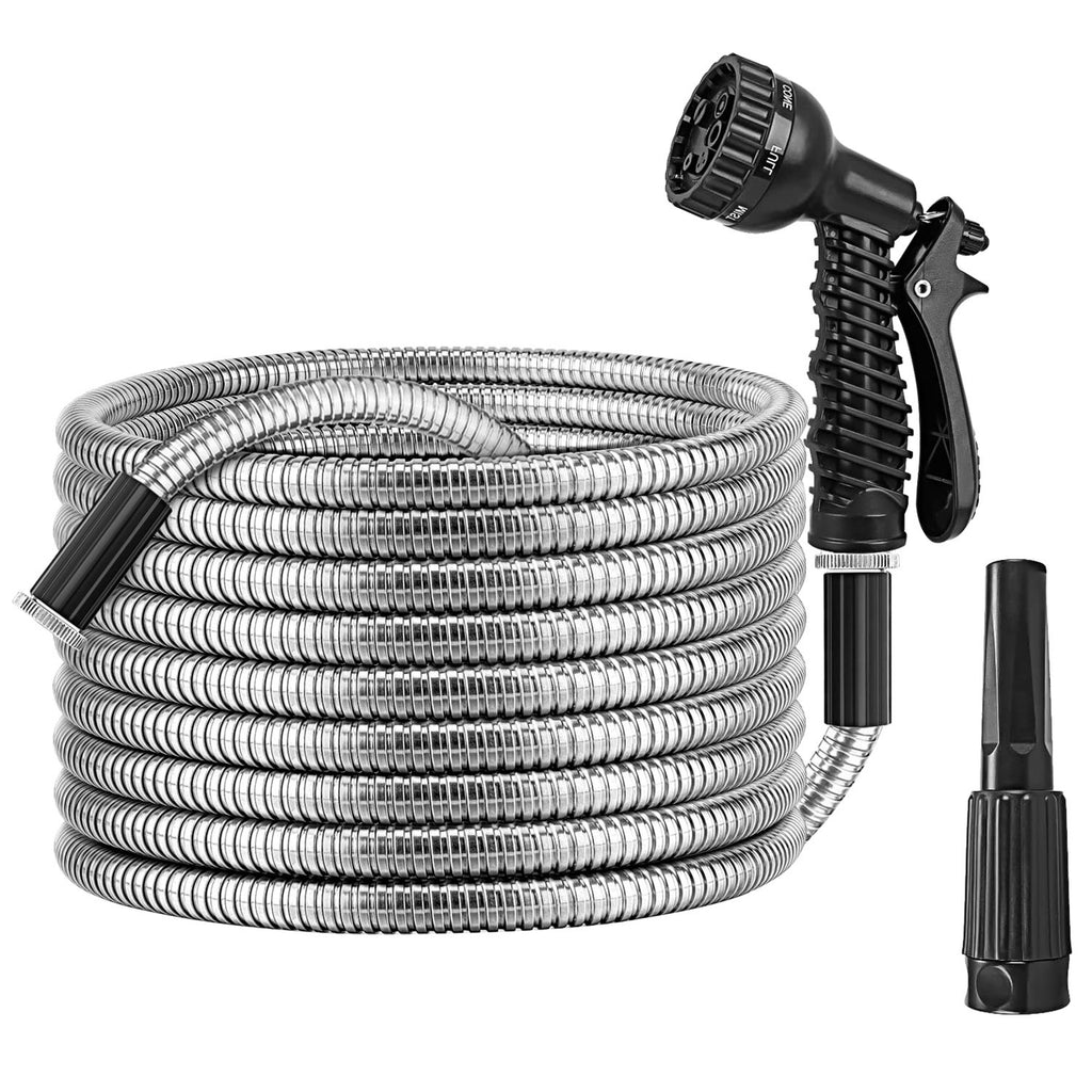 25FT-50FT-100FT Options -- 1Pc Heavy Duty Stainless Steel Garden Hose