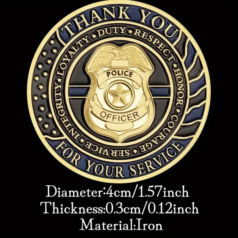 4pc Thank You For Your Service Challenge Coin Medal God Bless The Police