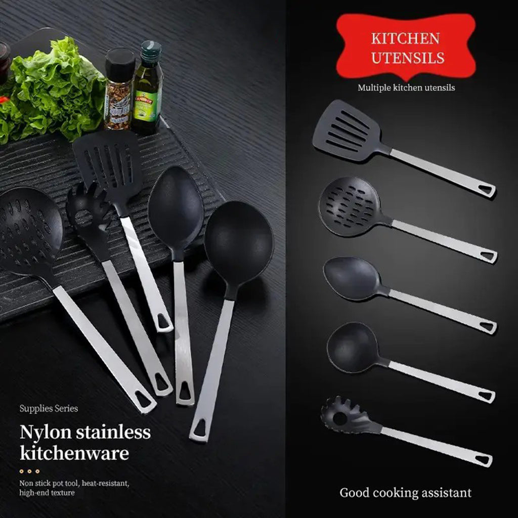 High Quality 5-piece Cooking Utensil Set - Stainless Steel Handle