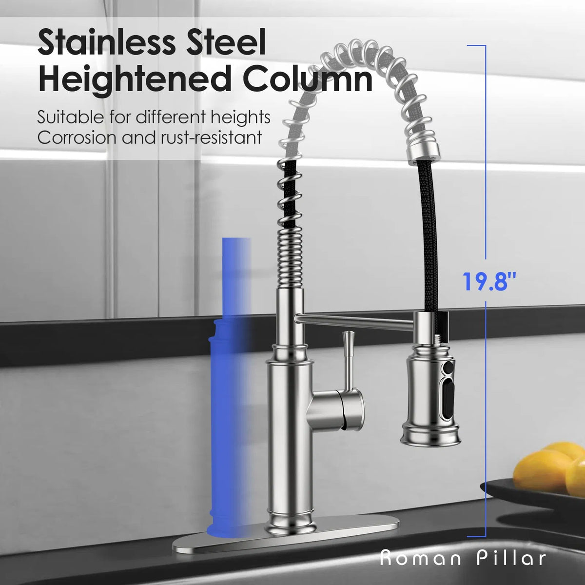 Kitchen Faucet - Spring Kitchen Sink Faucet With 3 Modes Pull Down