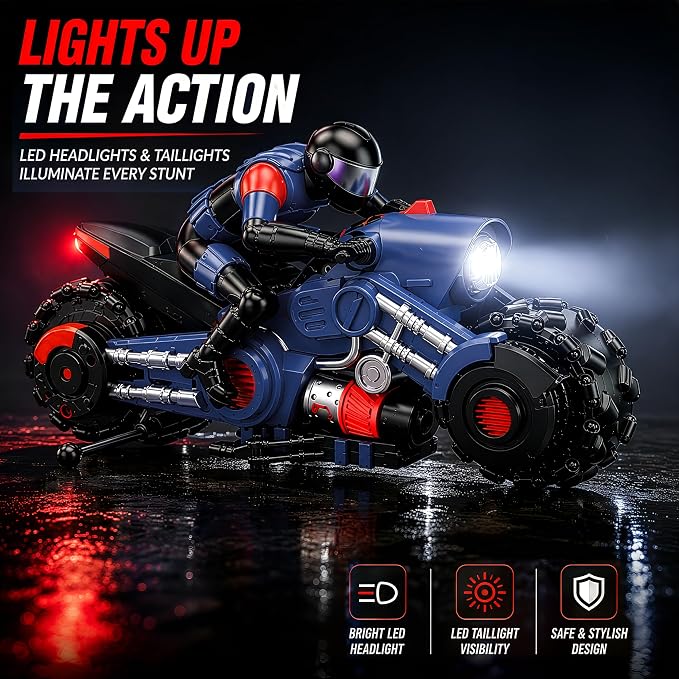 Scale RC Stunt Drift Motorcycle With 2.4GHz Remote Control, Spinning