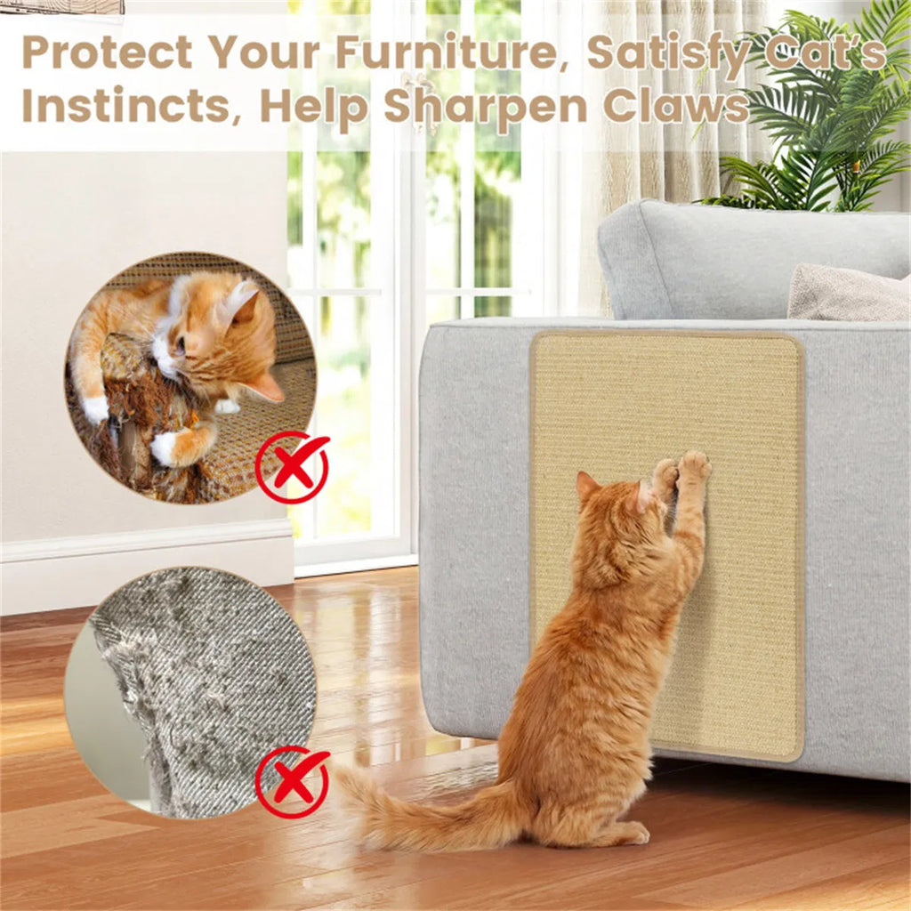 24 X 16 Inch Natural 6-Piece Cat Scratching Mats, Sisal Material