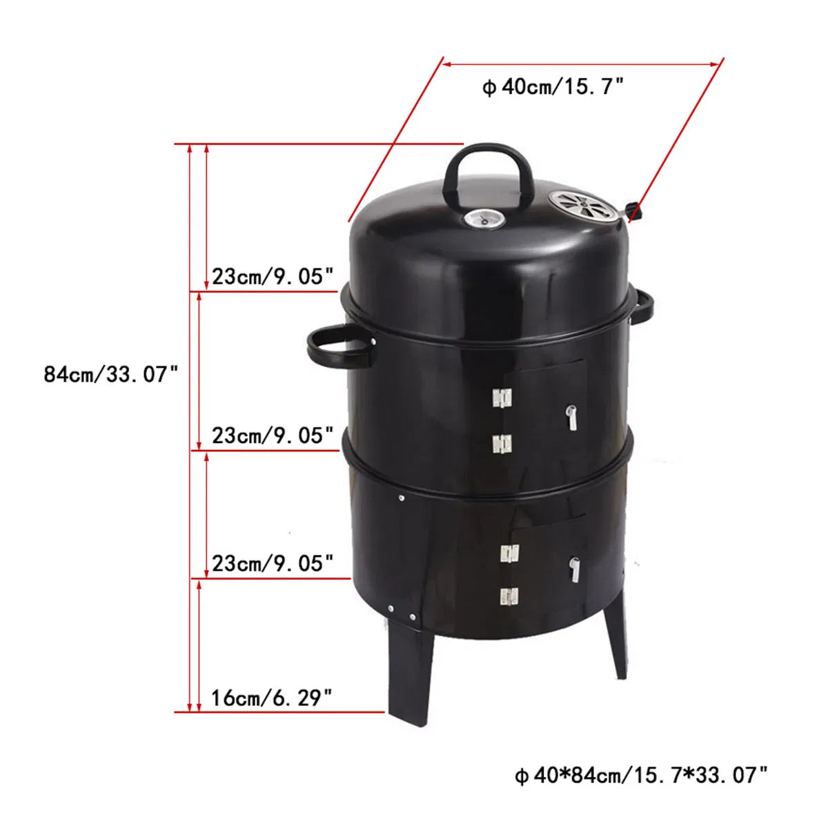Outdoor Double-layer Grill, Charcoal Wood Fired Braising And Smoking